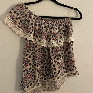 One shoulder peasant/ hippy style top